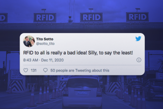 Sotto not in favor of full cashless toll payment